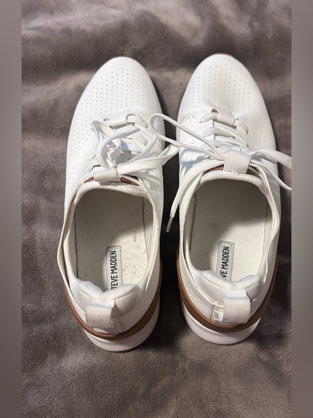 Steve Madden Men’s White Leather Razor Sneakers Size 12